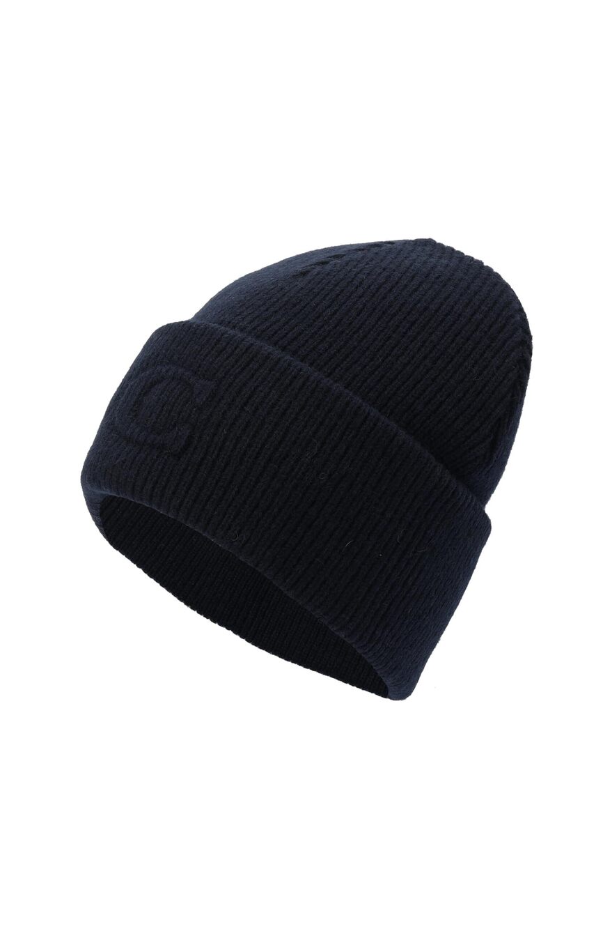 4693 Embossed C Knit Beanie, Deep Blue